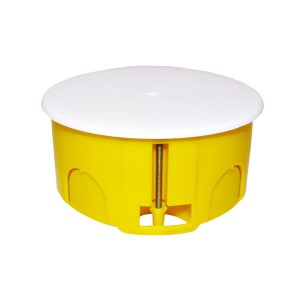 Courbi - Internal Plasterboard Square D100 Junction Box Yellow Cable Junction Box Onetrade